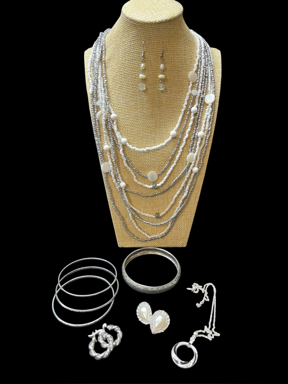 Tray #4 White & Silver Collection
